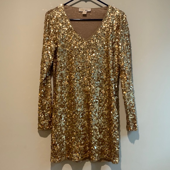 MICHAEL Michael Kors Dresses & Skirts - Micheal Kors Gold Sequence Mini Dress